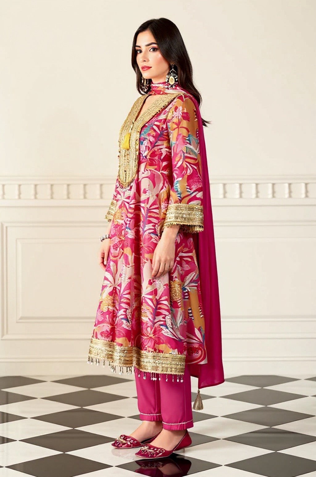 Premium Blended Silk Suit Set - Elegant Ethnic Wear