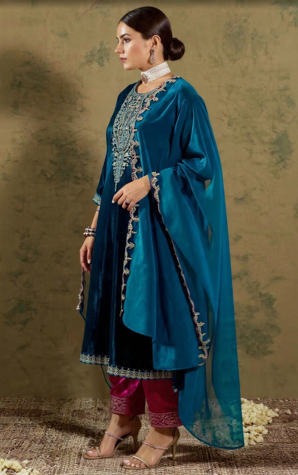 Premium Velvet Suit Set - Luxurious Traditional Outfit | Pooja Textile