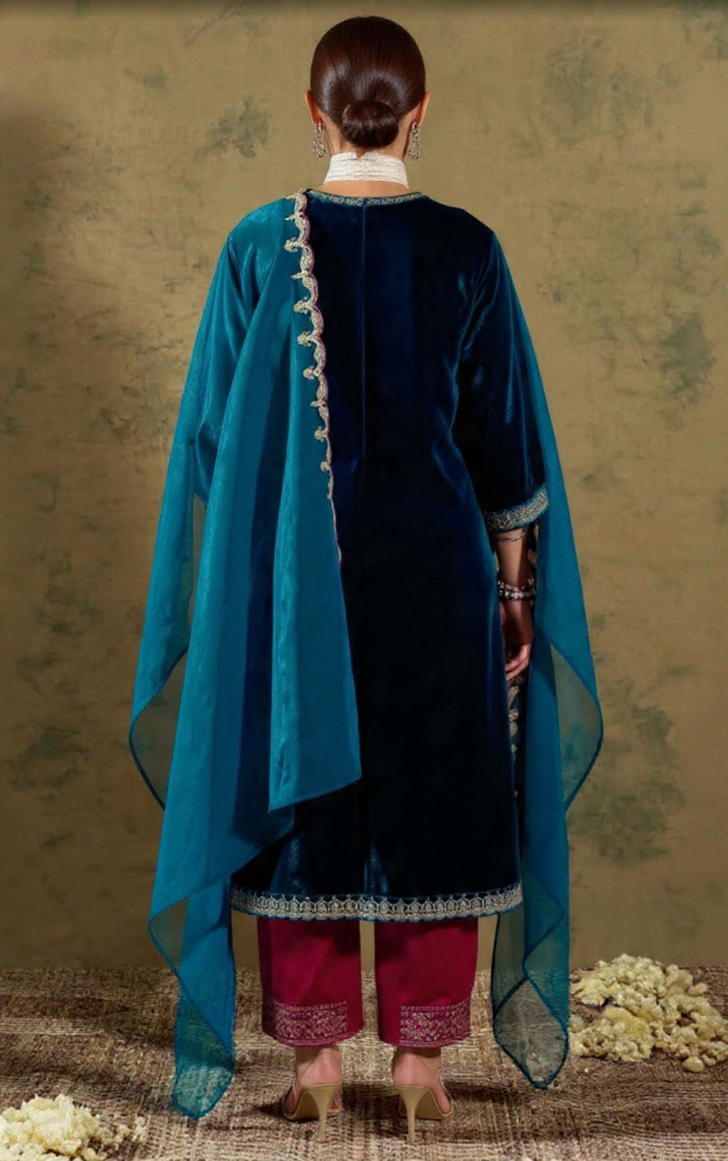 Premium Velvet Suit Set - Luxurious Traditional Outfit | Pooja Textile