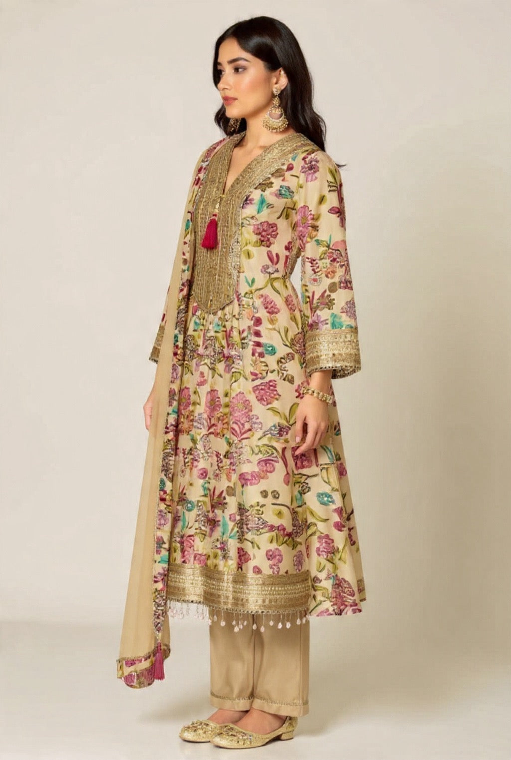 Premium Blended Silk Suit Set - Elegant Ethnic Wear