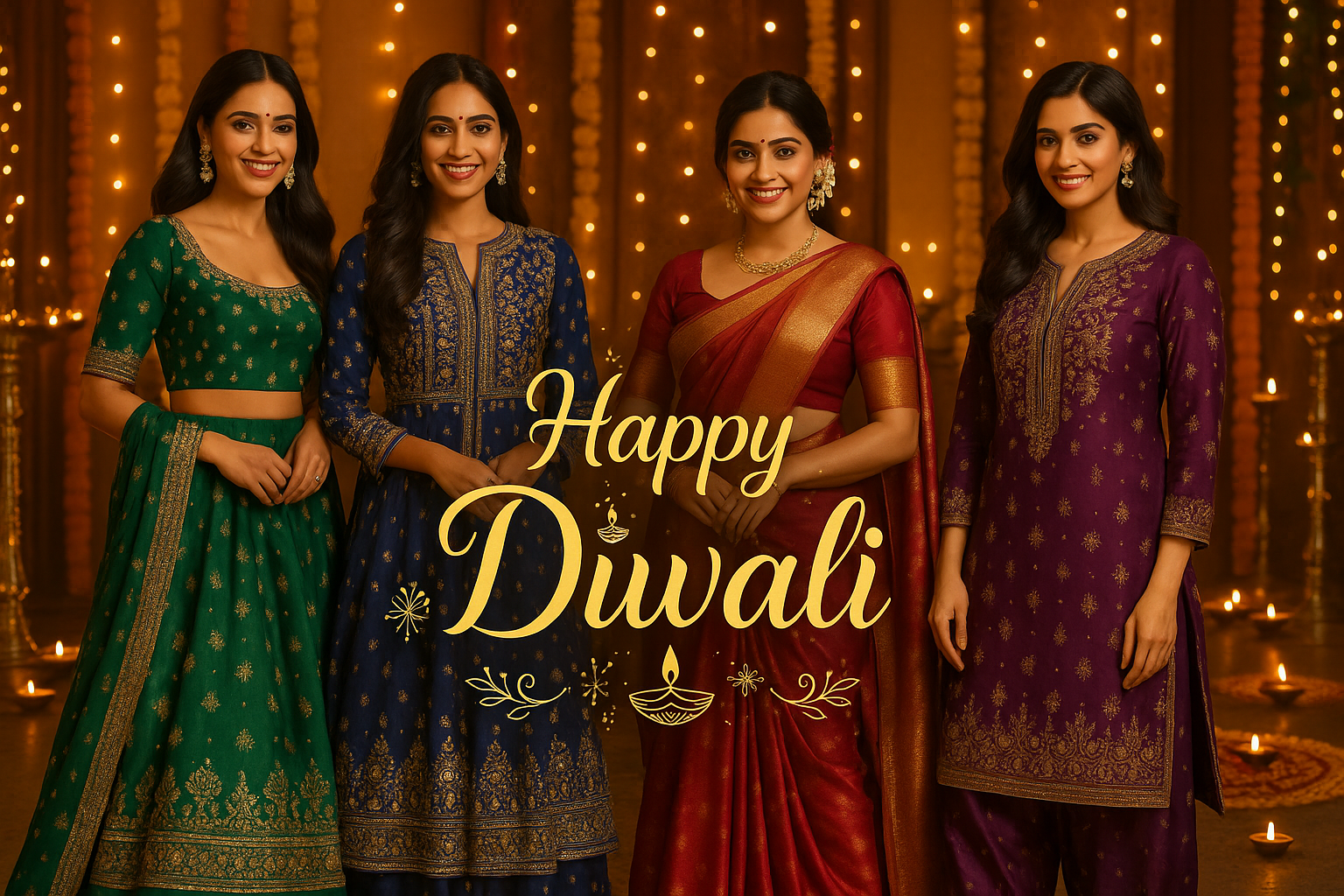 write text of diwali on this picture