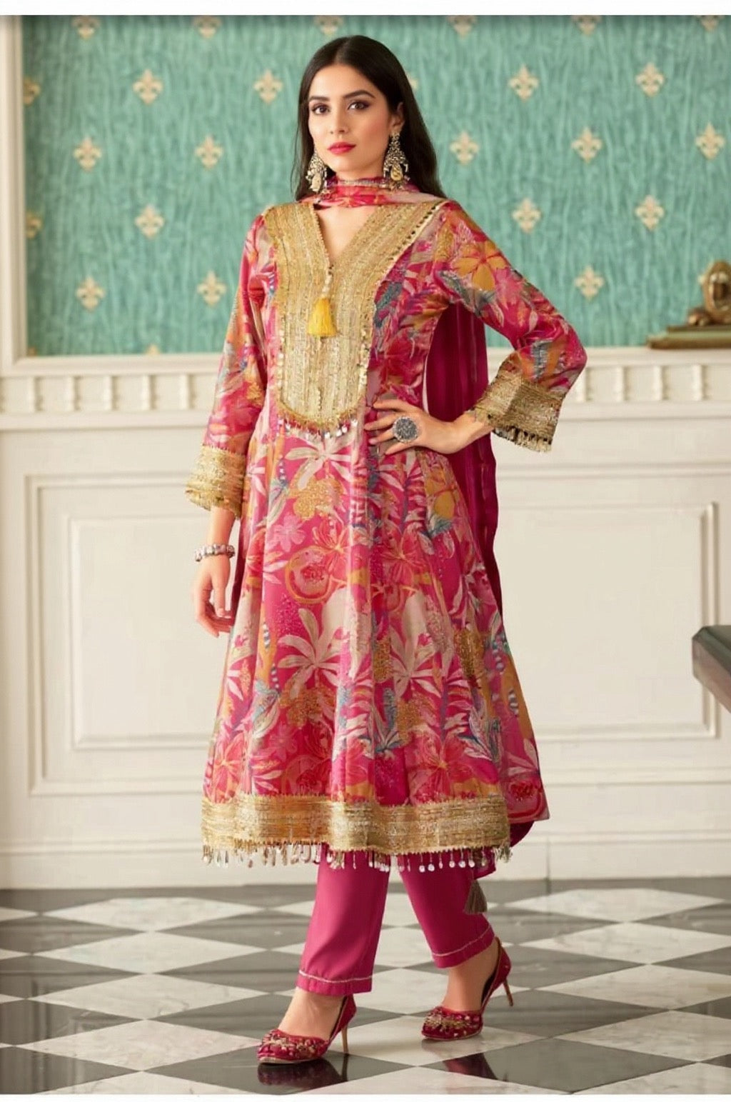 Premium Blended Silk Suit Set - Elegant Ethnic Wear