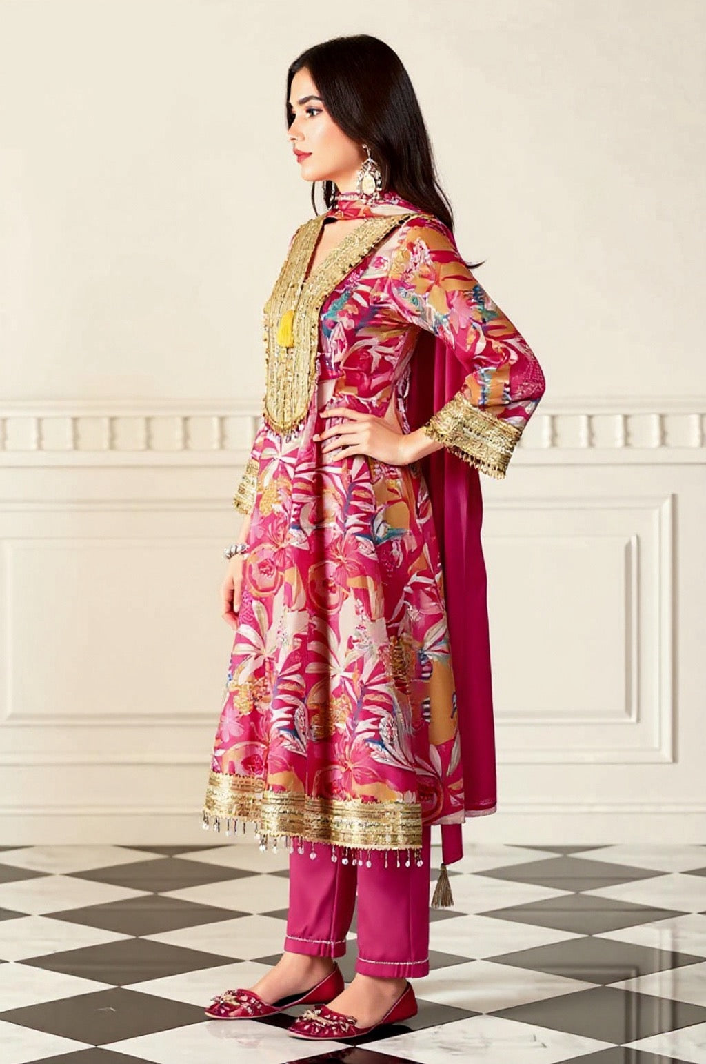 Premium Blended Silk Suit Set - Elegant Ethnic Wear