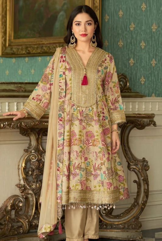 Premium Blended Silk Suit Set - Elegant Ethnic Wear