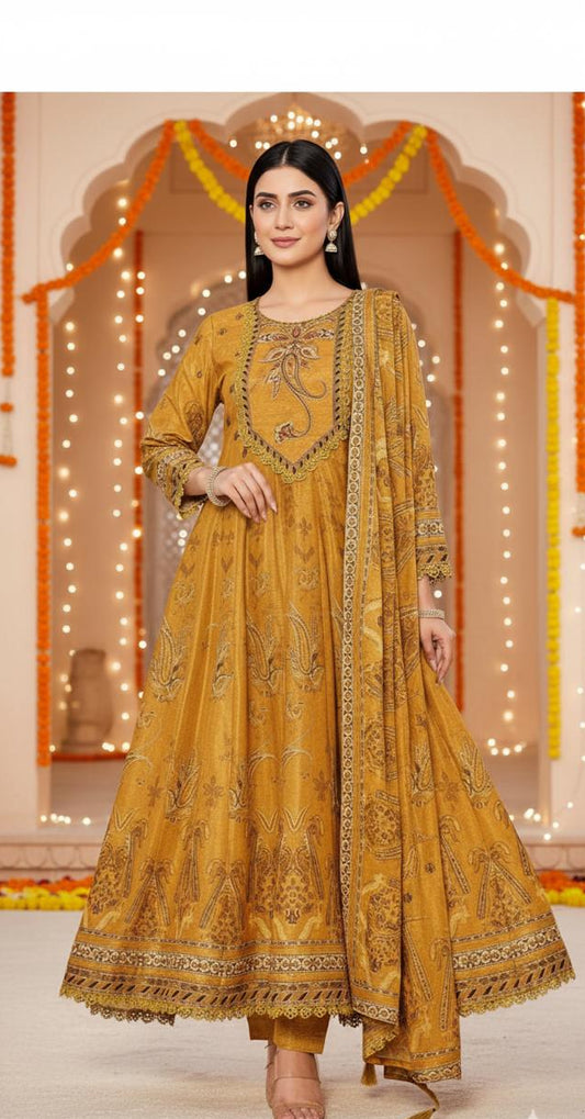 Yellow Anarkali Suits Set - Traditional Indian Ethnic Wear |